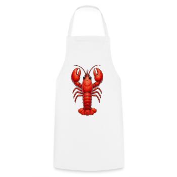 Lobster sea creature - Cooking Apron - white - Front - AI Model Male 185 dark (185cm)