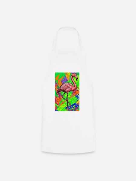 Flamingo - Kochschürze - Weiß