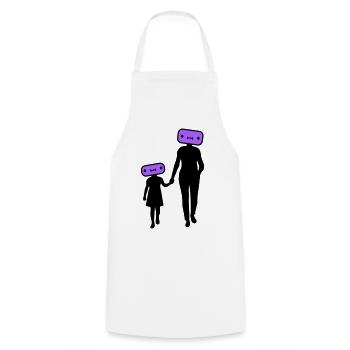 Familie Silhouette Liebe Kinder Eltern Mama Papa - Kochschürze - Weiß - Vorne - AI Model Male 185 dark (185cm)