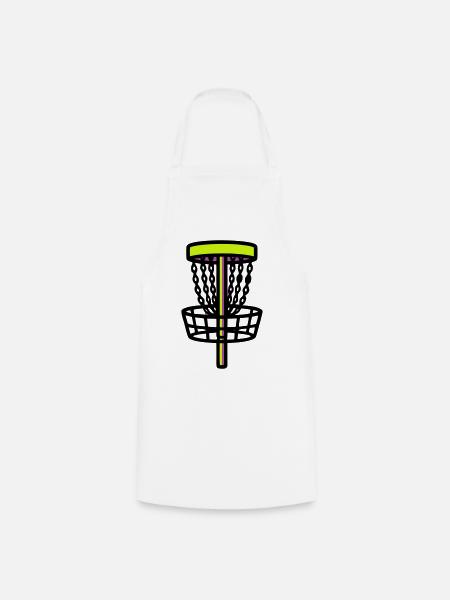 Discgolf Korb Ziel Logo - Kochschürze - Weiß