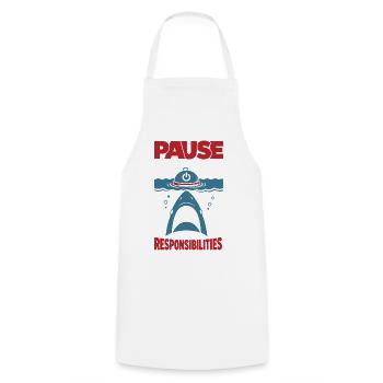 Pause the Game Not My Responsibilities - Cooking Apron - white - Front - AI Model Male 185 dark (185cm)