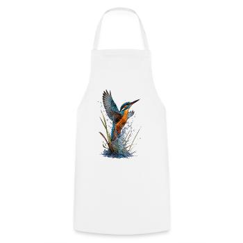 Brillanter Eisvogel am Wasserfall - Kochschürze - Weiß - Vorne - AI Model Male 185 dark (185cm)