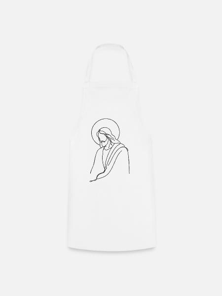 Jesus-Linienkunst - Kochschürze - Weiß