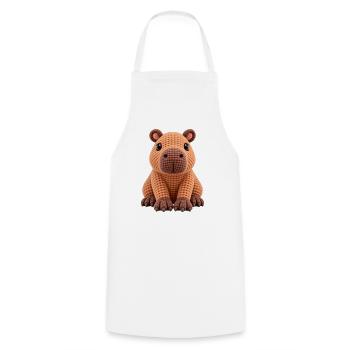 Kuscheliger Strick-Hippo - Kochschürze - Weiß - Vorne - AI Model Male 185 dark (185cm)