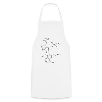 Psilocybin- und Meskalinmoleküle - Kochschürze - Weiß - Vorne - AI Model Male 185 dark (185cm)