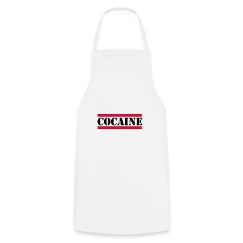 cocaine lettering with red lines - Cooking Apron - white - Front - AI Model Male 185 dark (185cm)