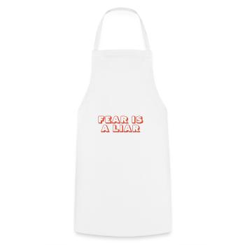 Fear Is A Liar - Christian Quotes - Cooking Apron - white - Front - AI Model Male 185 dark (185cm)
