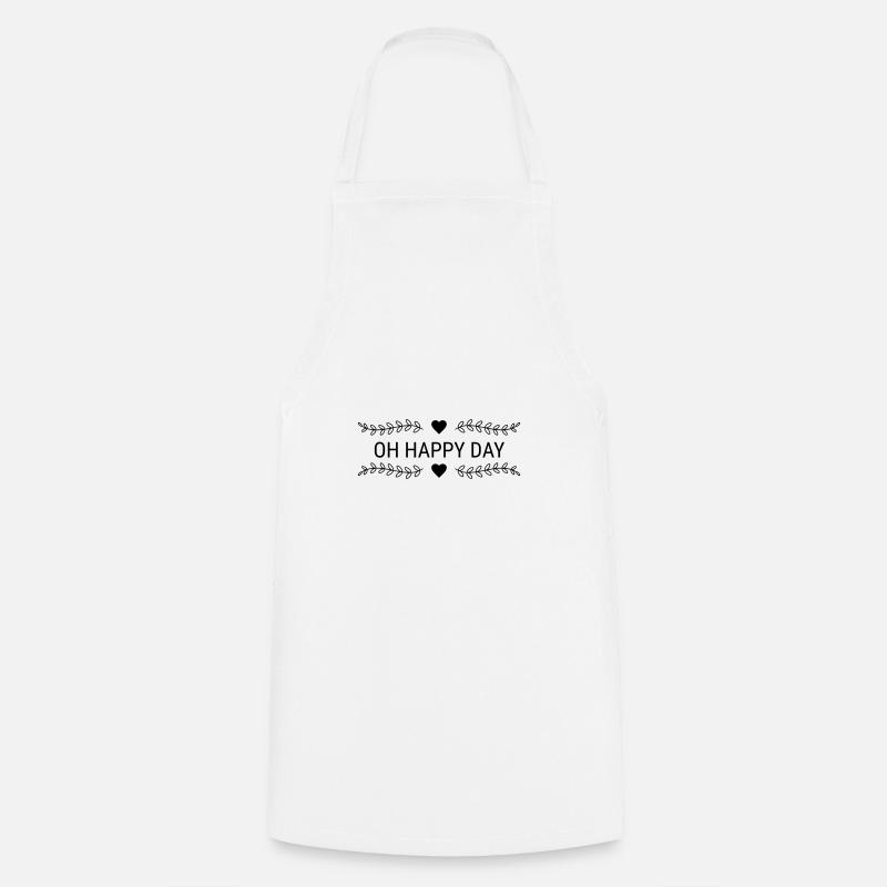 Oh Happy Day - Cooking Apron - white