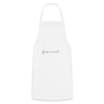 Kreativelix | Herzmensch | Handlettering | Couple - Kochschürze - Weiß - Vorne - AI Model Male 185 dark (185cm)
