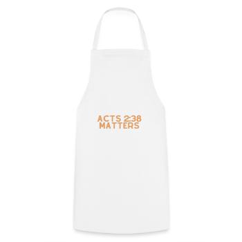 Actes 2:38 Matters - Citation chrétienne - Tablier de cuisine - blanc - Devant - AI Model Male 185 dark (185cm)