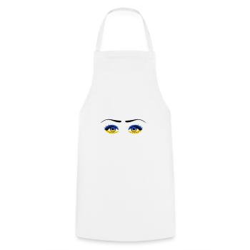 Ukraine Eye Solidarity - Cooking Apron - white - Front - AI Model Male 185 dark (185cm)