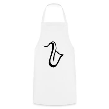 Saxophones - Tablier de cuisine - blanc - Devant - AI Model Male 185 dark (185cm)