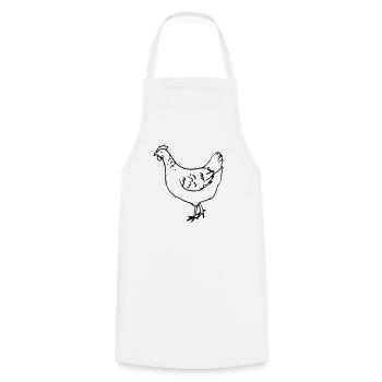 Poulet - Poule - Tablier de cuisine - blanc - Devant - AI Model Male 185 dark (185cm)