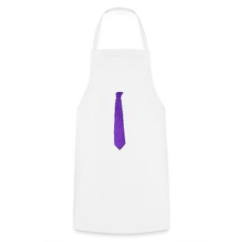 Purple tie - Cooking Apron - white - Front - AI Model Male 185 dark (185cm)