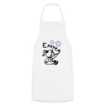 naam emma © - Cooking Apron - white - Front - AI Model Male 185 dark (185cm)
