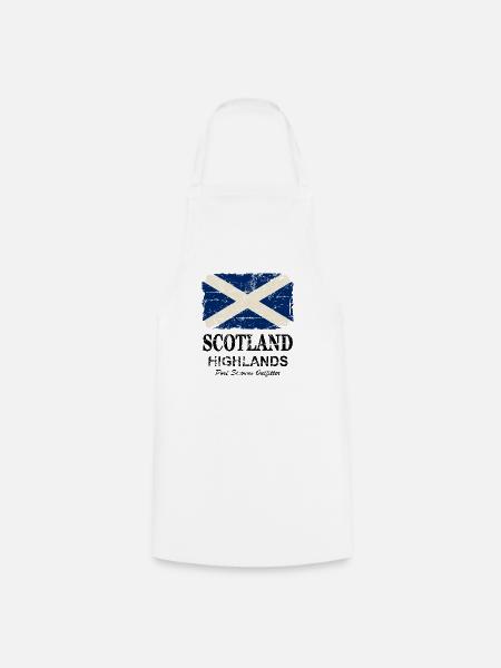 Scotland Flag - Vintage Look - Kochschürze - Weiß
