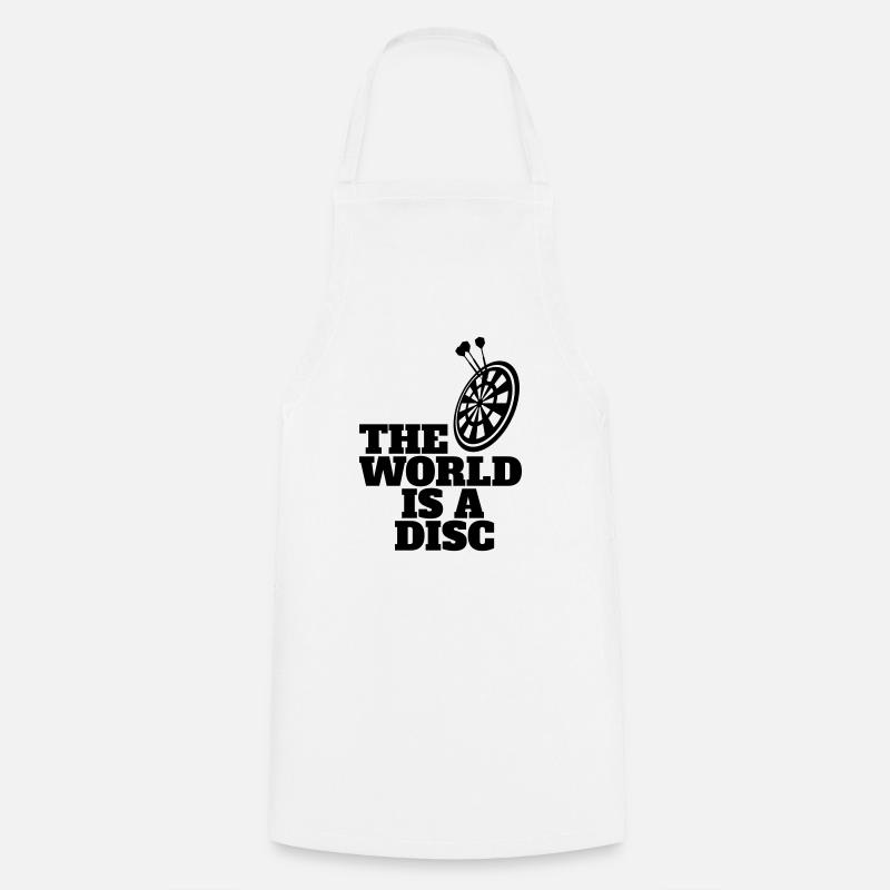 Dart Shirt The Wolrd is a Disc - Cooking Apron - white