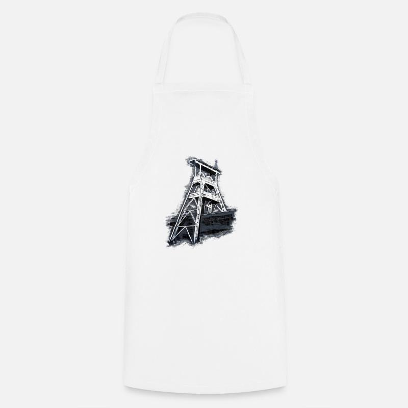 Herten Colliery Ewald Shaft 7 - Cooking Apron - white