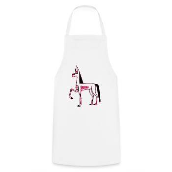 Le chien Egyptien - Tablier de cuisine - blanc - Devant - AI Model Male 185 dark (185cm)