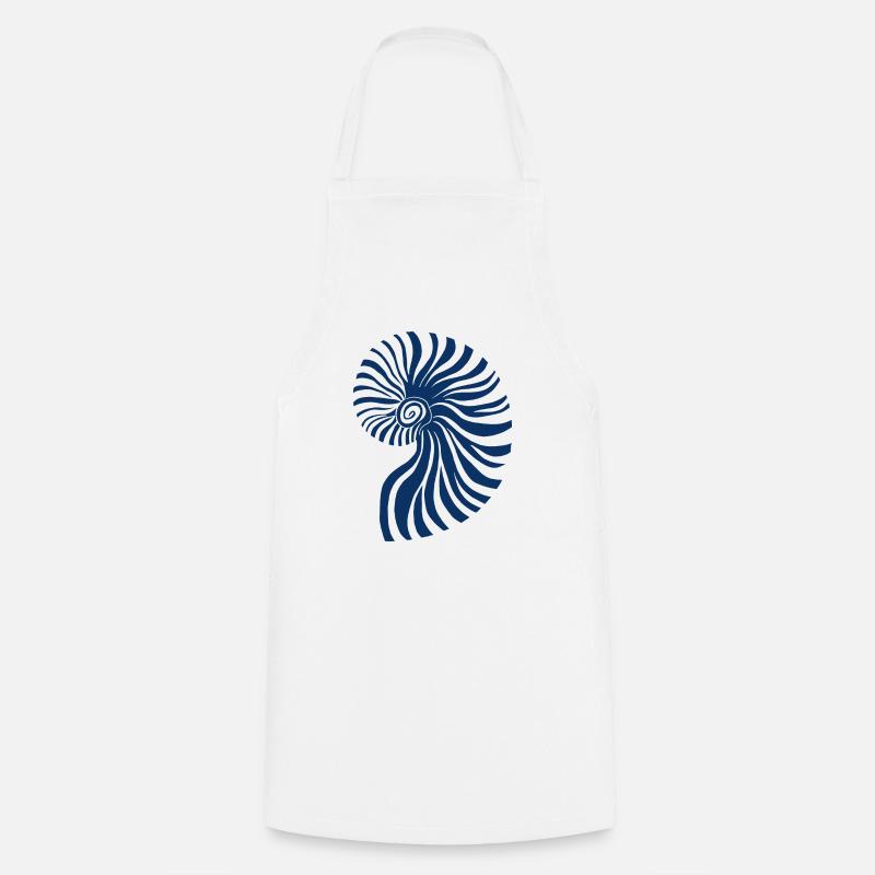 Blue Ammonite - Cooking Apron - white