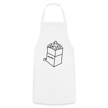 Popcorn 01 - Cooking Apron - white - Front - AI Model Male 185 dark (185cm)