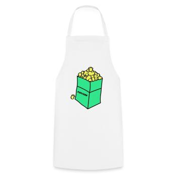 Maïs soufflé 02 - Tablier de cuisine - blanc - Devant - AI Model Male 185 dark (185cm)