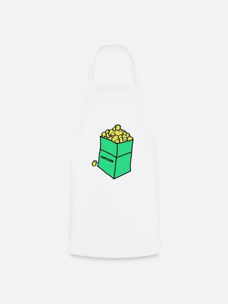 popcorn 02 - Kochschürze - Weiß