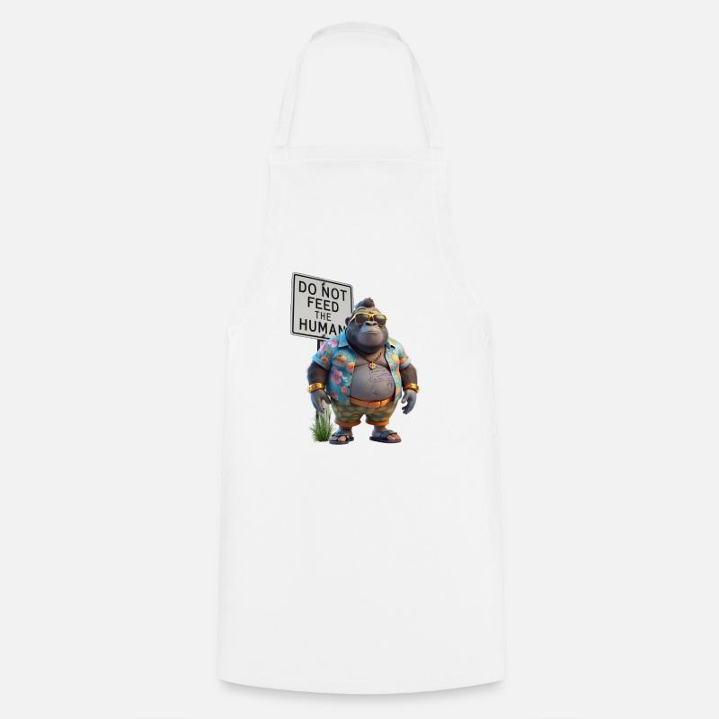 Gorilla Vacation Mischief - Cooking Apron - white