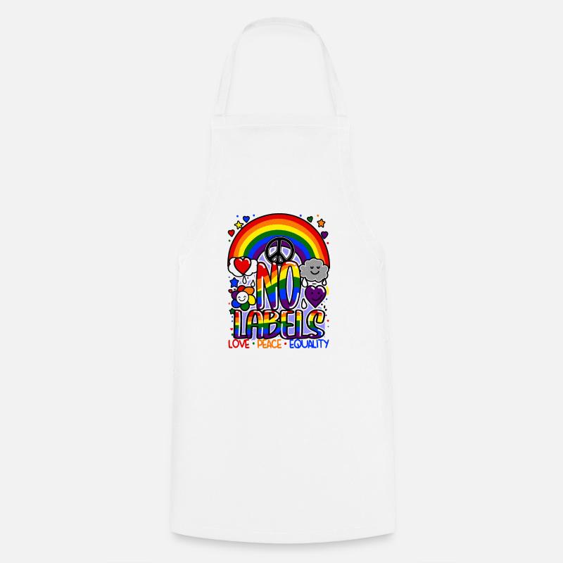 No Labels Design LGBT Rainbow & Equality - Cooking Apron - white