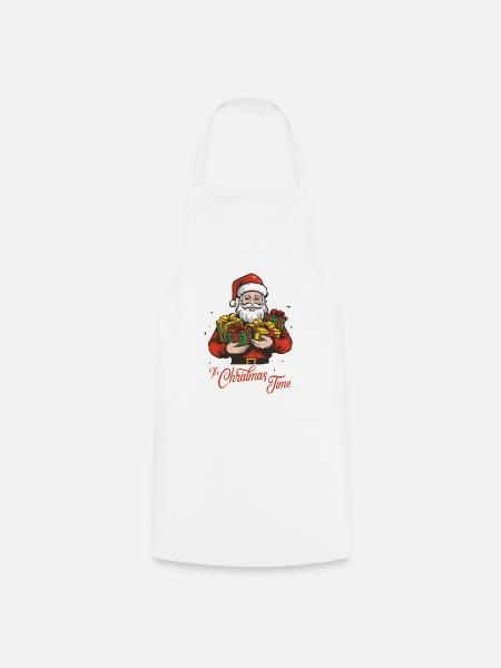 Weihnachtsmann - Kochschürze - Weiß