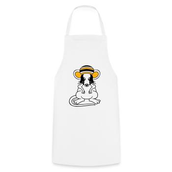 Maus Raggae Jamaika Hut Rasta Locken Chill Mütze - Kochschürze - Weiß - Vorne - AI Model Male 185 dark (185cm)