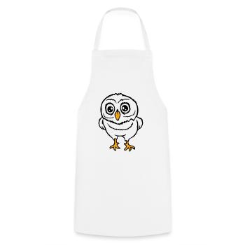 hibou oiseau aigle hibou hibou nuit oiseau effraie des granges chouette bande dessinée - Tablier de cuisine - blanc - Devant - AI Model Male 185 dark (185cm)