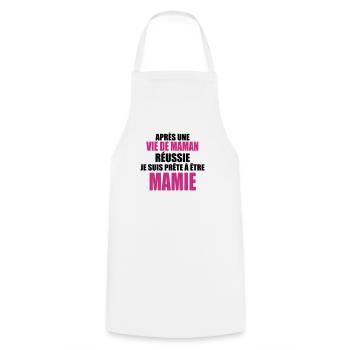 Je suis prête á être mamie - Tablier de cuisine - blanc - Devant - AI Model Male 185 dark (185cm)