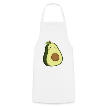 Chat avocat - Tablier de cuisine - blanc - Devant - AI Model Male 185 dark (185cm)
