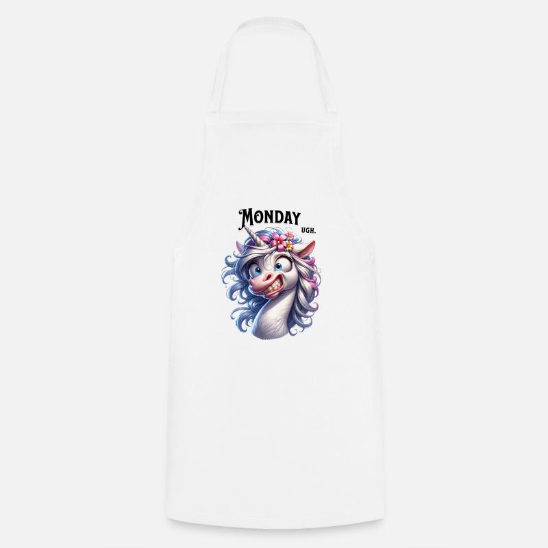 Lundi Ugh. - Tablier de cuisine - blanc