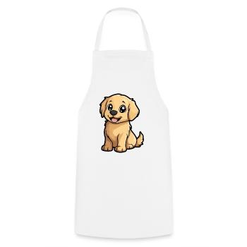 Golden Retriever Hund Comic Niedlich - Kochschürze - Weiß - Vorne - AI Model Male 185 dark (185cm)