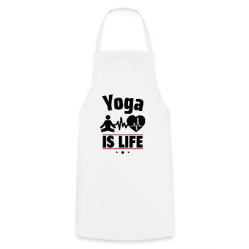 Yoga ist das Leben - Kochschürze - Weiß - Vorne - AI Model Male 185 dark (185cm)