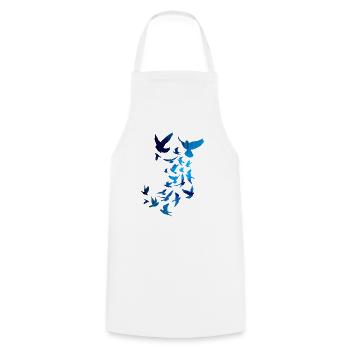 sourds,pigeons,oiseaux,vole d’oiseau,coloré,graffiti, - Tablier de cuisine - blanc - Devant - AI Model Male 185 dark (185cm)