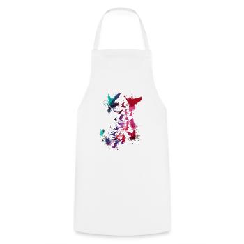 pigeons,deaf,birds,flocks of birds,colorful,graffiti, - Cooking Apron - white - Front - AI Model Male 185 dark (185cm)