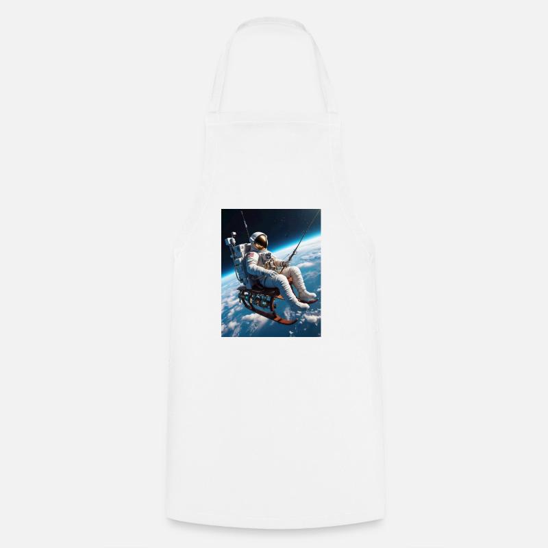 Fishing Astronaut - Cooking Apron - white
