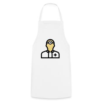 Personnel infirmier, infirmière, soignant, médecin, - Tablier de cuisine - blanc - Devant - AI Model Male 185 dark (185cm)