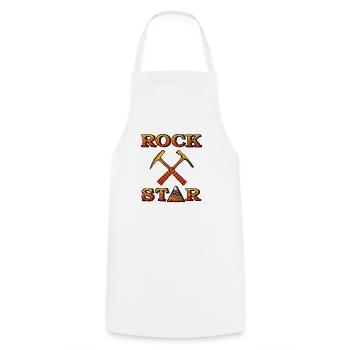 Rock Star geology orange gray - Cooking Apron - white - Front - AI Model Male 185 dark (185cm)