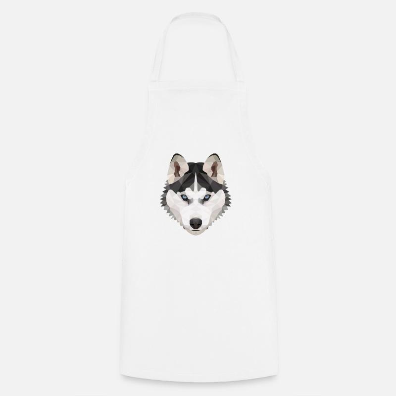 Husky Polygon Hund Eis Schnee Tierliebe Geschenk - Kochschürze - Weiß