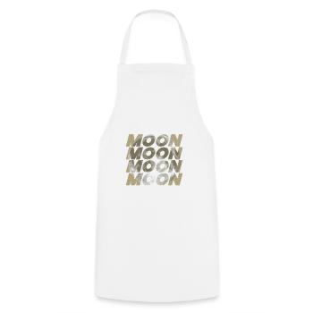 Mond-Design - Kochschürze - Weiß - Vorne - AI Model Male 185 dark (185cm)