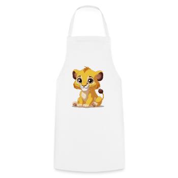 Bébé lion - Tablier de cuisine - blanc - Devant - AI Model Male 185 dark (185cm)