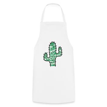 Cactus très épineux - Tablier de cuisine - blanc - Devant - AI Model Male 185 dark (185cm)