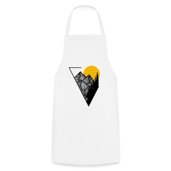 Montagnes géométriques en triangle pour les alpinistes - Tablier de cuisine - blanc - Devant - AI Model Male 185 dark (185cm)