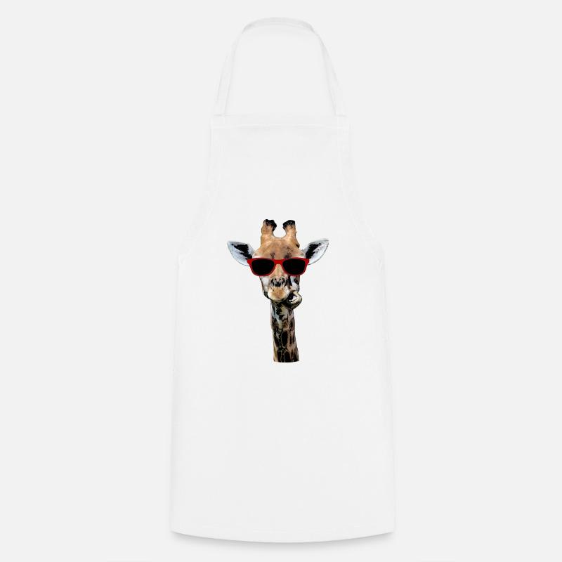 Cadeau drôle de cou de girafe animal girafe - Tablier de cuisine - blanc