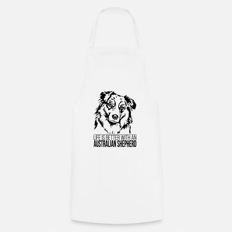 Australian Shepherd Hunde Spruch Aussie Wilsigns - Kochschürze - Weiß