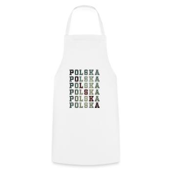 Poland Polska National Pride - Cooking Apron - white - Front - AI Model Male 185 dark (185cm)